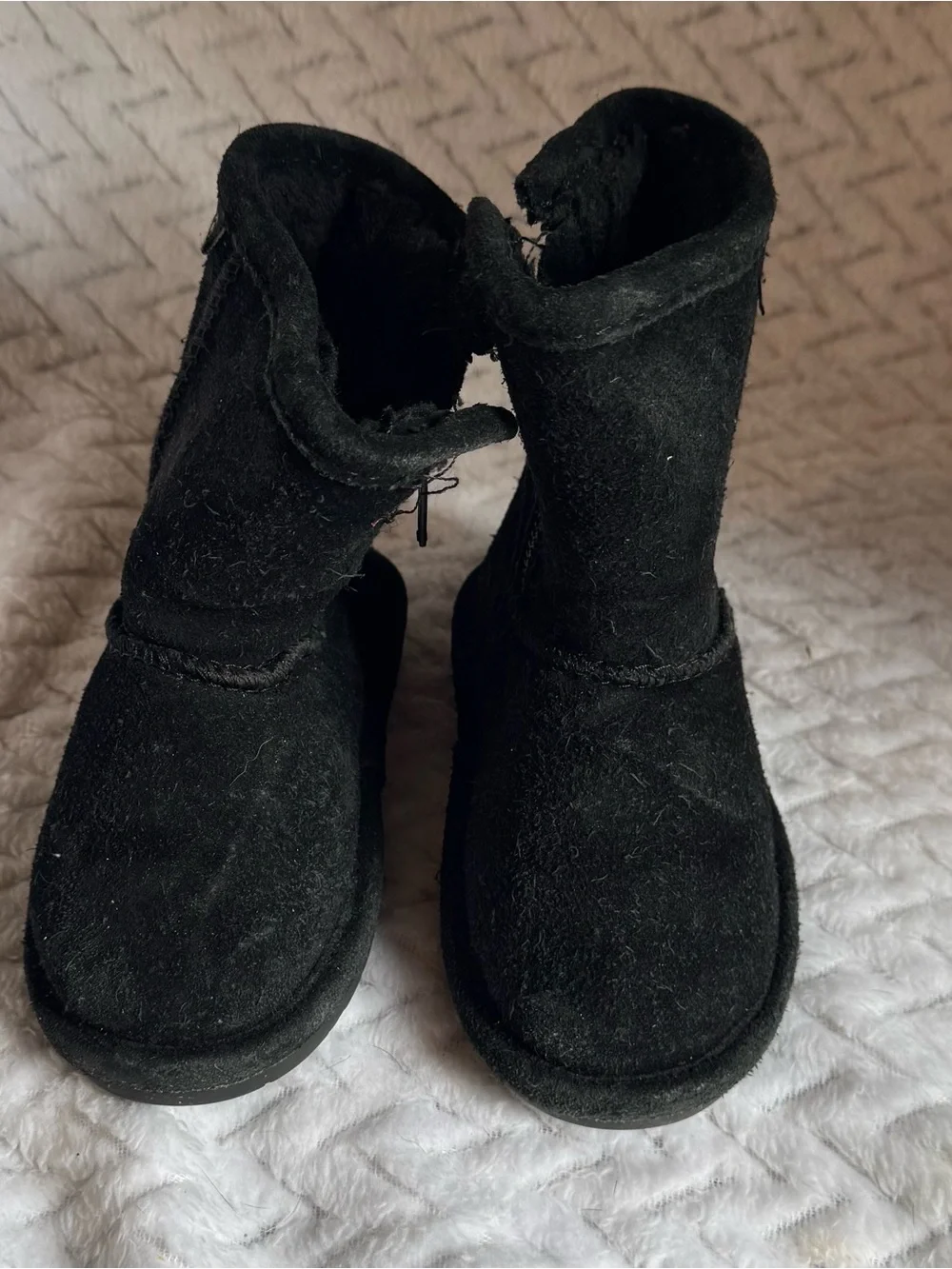 BearPaw Kids Black Suede Mid-Calf Boot
